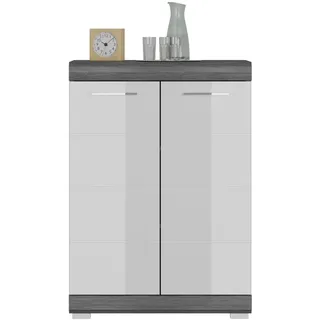 xonox.home Kommode Scout 60 x 85 x 37 cm Grau/Weiß Hochglanz