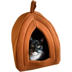 PETMAKER Katzenhäuser für Katzen im Innenbereich, mit abnehmbarem Schaumstoff-Katzenbett für Kätzchen oder kleine Hunde, 30,5 cm, Braun