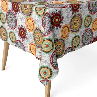 ECOMMERC3 Tischdecke abwaschbar beschichtet rechteckig 180x140 Mykonos Grün | Für den Tisch, an dem täglich gegessen wird, harzbeschichtet, 55 % Baumwolle und 45 % Polyester, in Spanien gefertigt