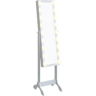 vidaXL Standspiegel mit LED Weiß 34x37x146 cm - Weiß