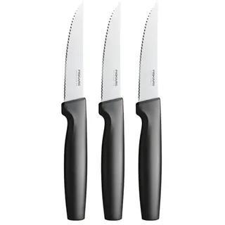 Fiskars Functionalform Steak Knives Set 3 Pieces Messerset - Black / Silver - One Size