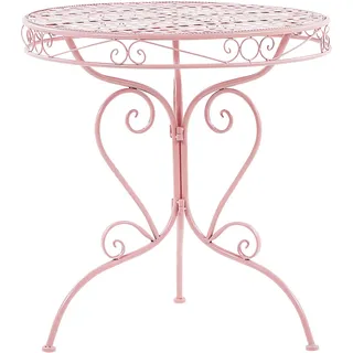 Beliani Gartentisch Ø 70 x 74 cm Rosa