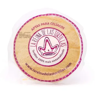 La Reina de las Tortillas La Reina de las Tortillas, Mexikanische Maistortillas aus Gelbmais, 100% Nixtamalisiert, Glutenfrei, 15cm Durchmesser, 18 Stück, 500g