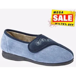 Sleepers Gemma Memory Foam Damen Bequem Komfort Hausschuhe Marineblau