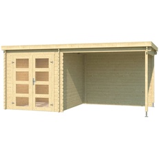 Bild von Gartenhaus »Long Beach, Naturbelassen«, (Set), mit Anbau, beige