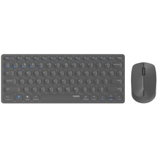 Rapoo Tastatur- und Maus-Set »9600M kabelloses Tastatur-Maus-Set, Bluetooth, 2.4 GHz, 1300 DPI«, grau