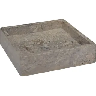 The Living Store Waschbecken Grau 40x40x10 cm Marmor - Grau