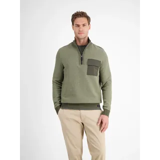Strickpullover LERROS "Stricktroyer in Strukturstrick", Herren, Gr. S, nordic olive, 100% Baumwolle, ohne Ausschnitt, Pullover Strickpullover