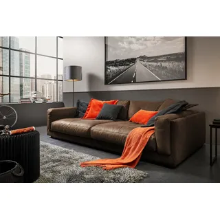 KAWOLA Big Sofa Raina Leder braun - Braun