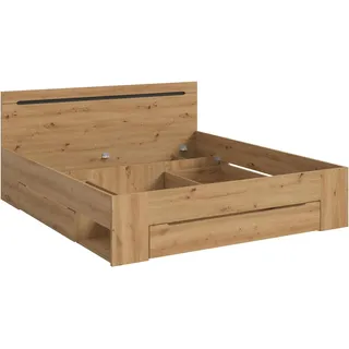 VCM Canu Bett 180x200 cm 3 Schubladen grau, Eiche Nachbildung. – Braun