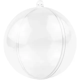 MIKAILE 20 Stück Weihnachtskugeln Transparent 8cm, Kunststoff Christbaumkugeln zum Befüllen, Acrylkugeln Weihnachtsbaumkugeln für Christbaumschmuck