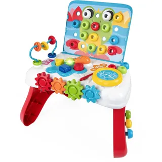 Chicco, Art&Craft Desk, Multiaktivitätstisch, Elektronisch Zweisprachig, Lichter, Geräusche, Sätze, Lieder, 20 Stifte, 4 Zahnräder, Tamburin, Abakus, 2 Illustrierte Karten, Spielzeug von 10-36 Monaten