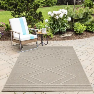 Patara Zigzag teppich indoor/outdoor rechteckig 240x340cm beige - Beige