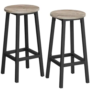 VASAGLE Barhocker 65 cm hoch  greige meliert-schwarz