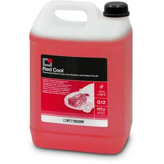 ERRECOM Red Cool, Rote Fluoreszierende Kühlerflüssigkeit -10°C, G12-Frostschutzmittel mit Oat-Inhibitorpaket auf organischer Basis, gebrauchsfertig, 5 Liter