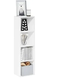 Furinno Pasir 4-stufiges Bücherregal – Würfelregal mit offenem Regal, Regal Weiß für Wohnzimmer & Home Office, Modernes Bücherregal zur Aufbewahrung, Einfache Montage