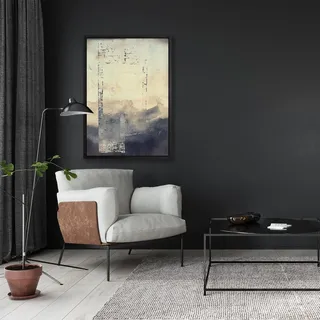 Leinwandbild QUEENCE "Abstrakt Beige", schwarz (farbe rahmen: schwarz, farbe bild(er): schwarz), B:40cm H:60cm T:2cm, Canvas, Holzrahmen, Bilder, Leinwandbild, mit einem Schattenfugenrahmen veredelt