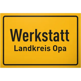 DankeDir! Landkreis Opa Werkstatt - Schild Ortsschild - Vatertagsgeschenk Geburtstag Heimwerker Geschenkidee Weihnachten Großvater - Handwerker Geburtstagsgeschenk Geschenk Großvater