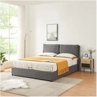 [en.casa] Lunner 160 x 200 cm Dunkelgrau