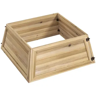 Homcom Weihnachtsbaumkragen Tannenholz, 65L x 65B x 27H cm Naturholz