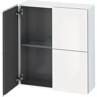 Duravit  L-Cube Halbhochschrank, 2 Türen, 700x243x800mm, LC116702222, Farbe: Weiß Hochglanz Dekor
