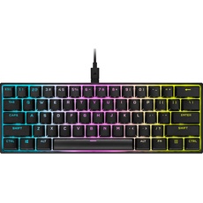Corsair K65 RGB Mini 60% mechanische kabelgebundene Gaming-Tastatur – Cherry MX RED Schalter – PBT Double-Shot-Tastenkappen – iCUE-kompatibel – QWERTY UK-Layout – Schwarz