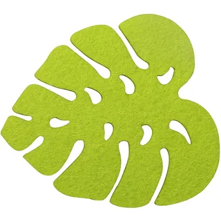 Fackelmann 52340 Untersetzer Tropical 9,6x10,6 cm 4 Stück aus Filz, grün, 4 Einheiten
