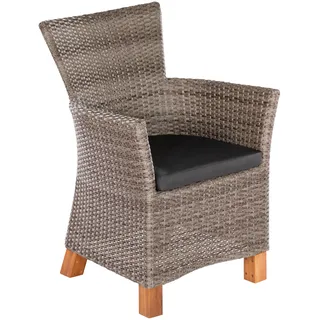 Merxx Gartensessel MERXX "Toskana" Gartenstuhl 66 x 66 x 88 cm grau/natur 2 St.