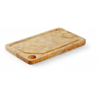 HENDI Servierbrett, Holzbrett, Frühstücksbrett, Steakbrett, Küchenbrett, Tapasbrett, für Snacks-Brot-Käse, 335x205x(H)25mm, Olivenholz