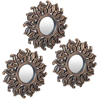 Relaxdays Runder Wandspiegel 24 x 24 cm Bronze