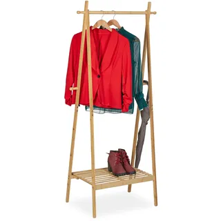 Relaxdays Garderobenständer Bambus Natur