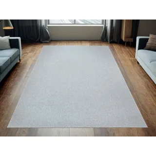 AKCILA Brasil Wohnzimmerteppich 250x300 cm Grau Schlingenflor, Kurzflor, Filzrücken, Teppich für Wohn- und Esszimmer, geeignet für Fußbodenheizung