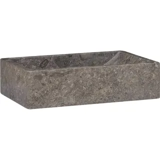 Waschbecken 45x30x12 cm Marmor Hochglanz-Grau - Grau