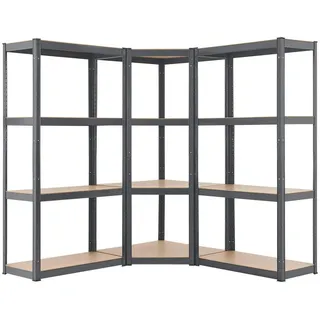 Juskys 3er Regalsystem 1 Eckregal & 2 Easy - Grau