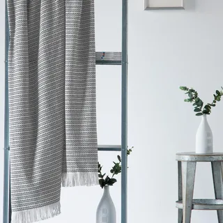 VIALMAN Plaid Seul Grau | Mehrzweck-Tagesdecke 180 x 260 cm | Plaid Sofa | Überwurf | Überwurf für Sofa