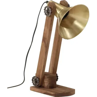 vidaXL Schreibtischlampe 25 W Antik-Messing 23x13x52 cm E27 - Braun