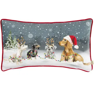 furn. Evans Christmas Dogs Polyestergefülltes Kissen (Mehrfarbig - 30x50cm)