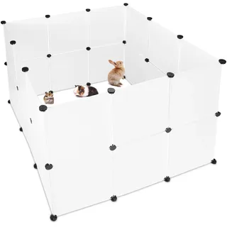 Relaxdays Freilaufgehege 110 x 110 x 92 cm weiß