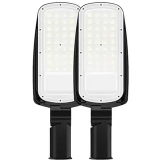 ENOVALITE 2 Stück LED Straßenlaterne 150W 21000lm, 5000K Neutralweiß | IP65 Außenleuchte, Mastleuchte, geprüfte Straßenlampe für Hof, Einfahrt, Parkplatz und Wege, Außenbeleuchtung