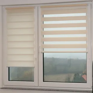 Doppelrollo KUTTI "Sola" Gr. 8, beige, B:120cm H:160cm, Polyester, Rollos, Doppelrollo, DUO-Rollo, Fixmaß, mit Klemmträger, blickdicht, Sichtschutz