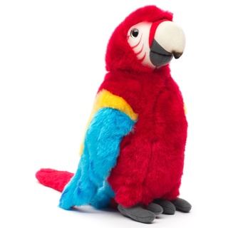 Uni-Toys - Papagei (rot) - 28 cm (Höhe) - Plüsch-Vogel - Plüschtier, Kuscheltier