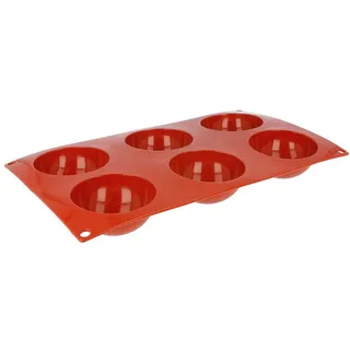 Kuchenform Halbkugel Ø 7X3,5 Cm 17,5X30 Cm Rot Silikon - 150 Un.
