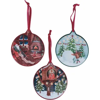 Xmas Vintage Keramikfliesen mit Korkboden, klein, 6 Stück