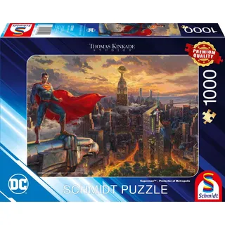 Schmidt Spiele 57590 Thomas Kinkade Superman Protector of Metropolis, 1000 Teile