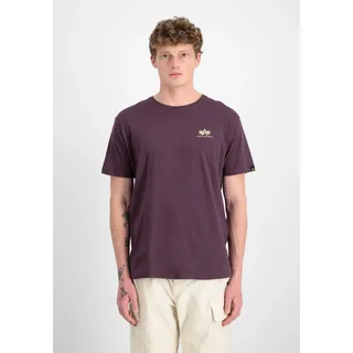 Alpha Industries T-Shirt ALPHA INDUSTRIES "Backprint T-Shirt", Herren, Gr. S, lila (plum), Obermaterial: 100% Baumwolle, Shirts T-Shirt