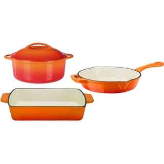 GSW Orange Shadow Topf-Set 3-tlg. Kochtopf + Bratpfanne + Auflaufform