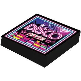 FIESTAS GUIRCA | 12 Disco Fever Servietten (16x16 cm) - Tischdekoration für Abschlussfeiern und Feiern - Ideal für Events und Retro-Partys - Mehrfarbig