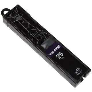 TAJIMA Ersatzklingen Razar Black Blade für Cuttermesser (10 Stück, Klingen für Cuttermesser, Klingenlänge 126 mm, Breite 25 mm, für Leder, Tapete, Folie, Trockenbau) CB65RB