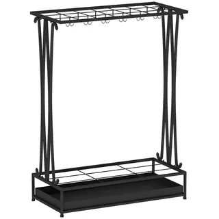 Homcom Schirmständer 50 x 24 x 68 cm Schwarz