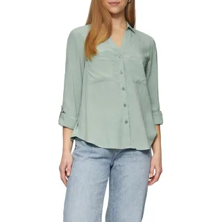 QS Viskosebluse mit Turn-up und aufgesetzten Taschen